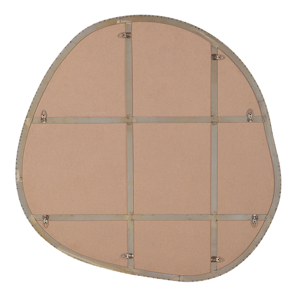 Renwil Peony 45" Tall Irregular Round Mirror - Burnished Brass