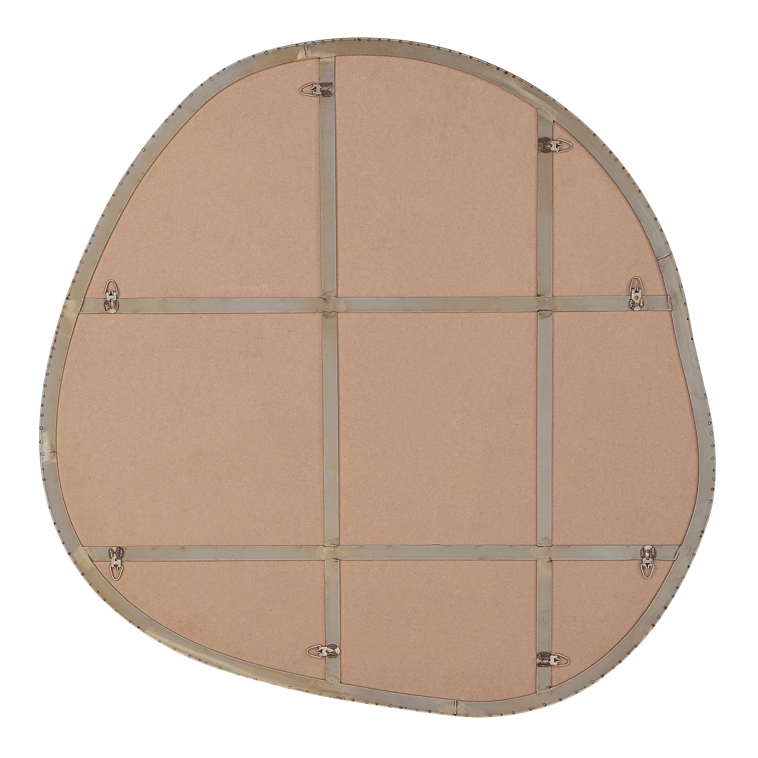 Renwil Peony 45" Tall Irregular Round Mirror - Burnished Brass