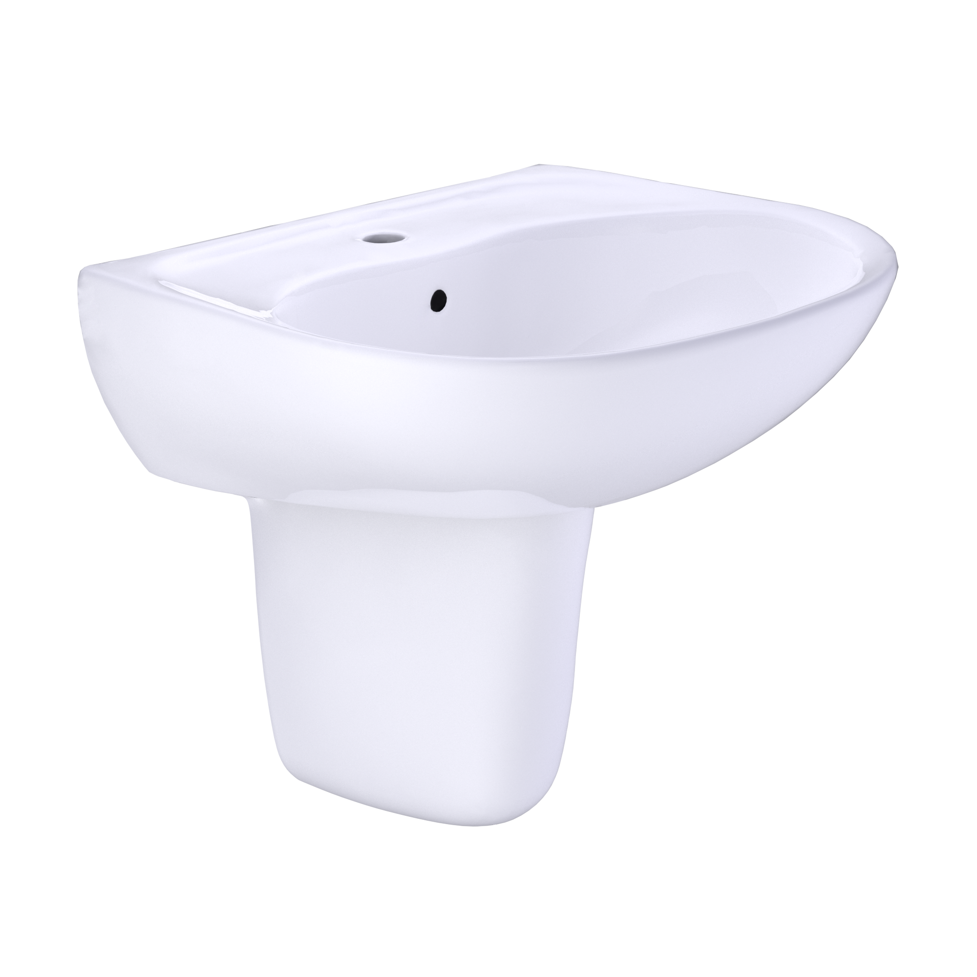 TOTO Supreme Oval Wall Mount Bathroom Sink and Shroud For Single Hole Faucets