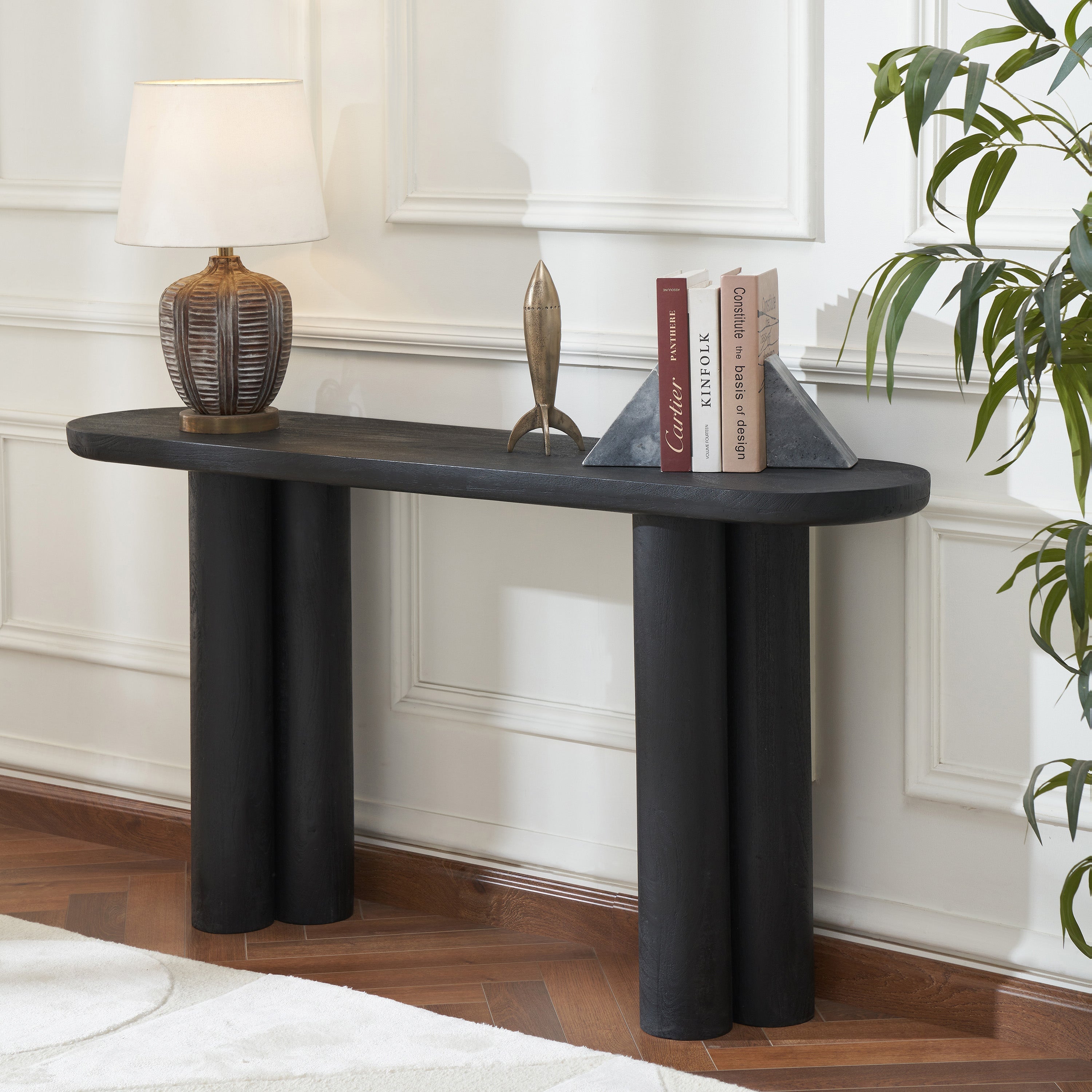 Renwil Dayna Indoor Mango Wood Console Table - Black