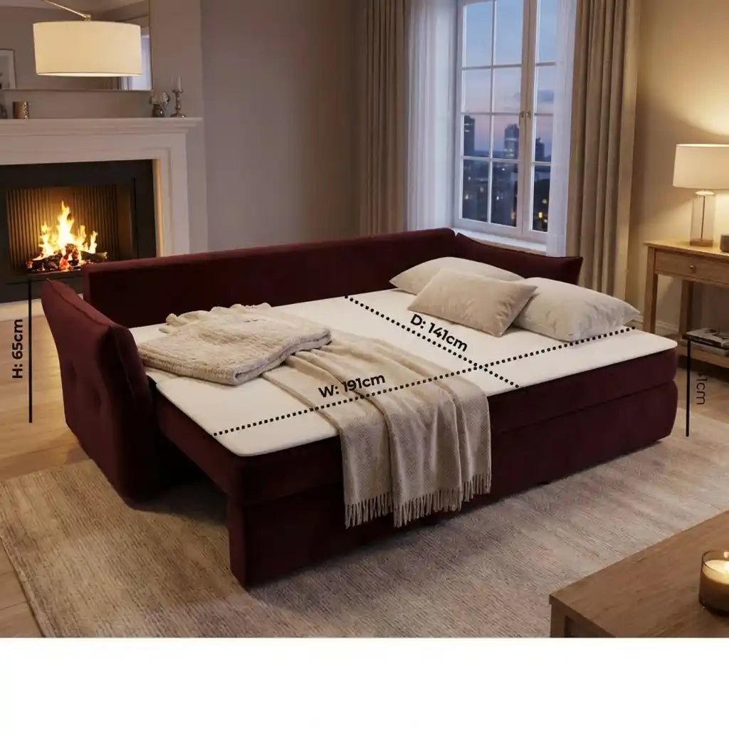 3 Seater Sofa Bed with Pull Out Design & Storage – Modern Space Saving Sofa