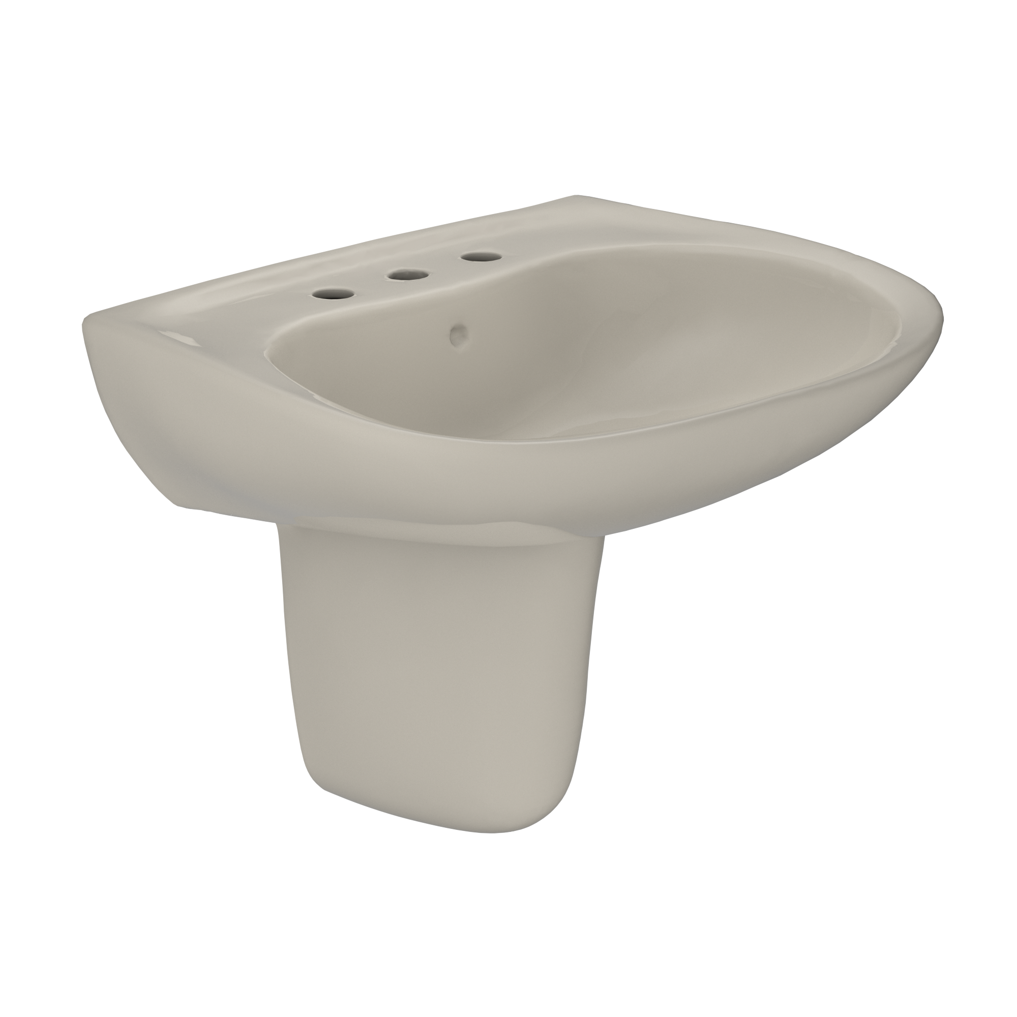 TOTO Prominence Oval Wall Mount Bathroom Sink and Shroud For 8" Center Faucets