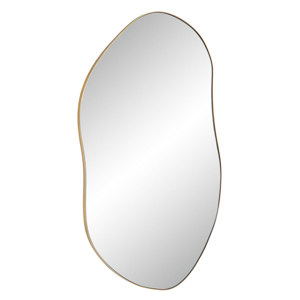 Renwil Noria 45" Tall Irregular Rectangular Oval Mirror - Burnished Brass
