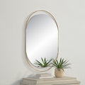 Renwil Ecru 40" Tall Pill Oval Mirror - Satin Brass
