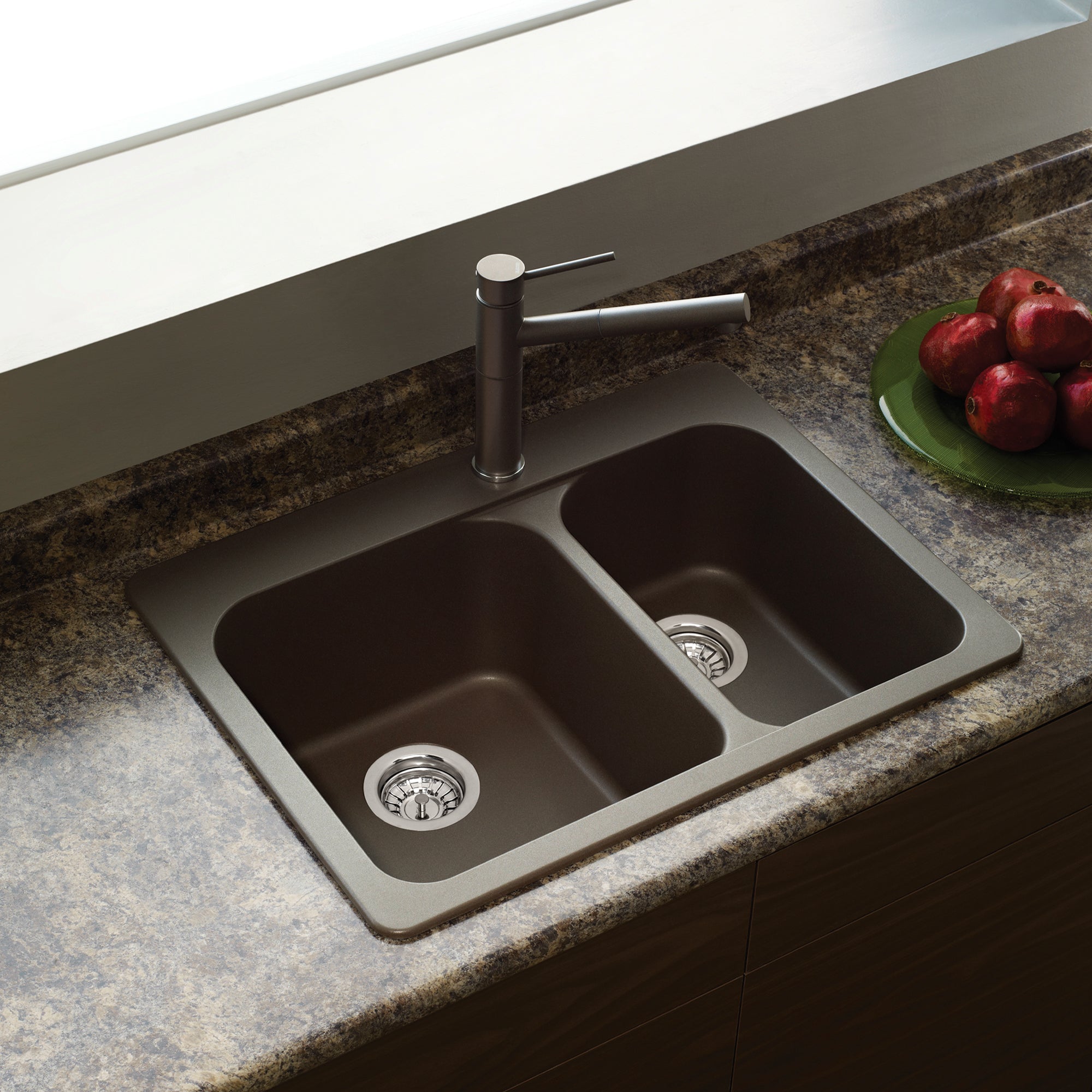 Blanco Vision Silgranit 27.5" 70/30 Double Bowl Dual Mount Kitchen Sink