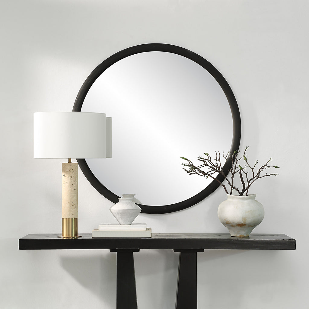Renwil Olica 40" H x 40" W Wall Mirror - Black