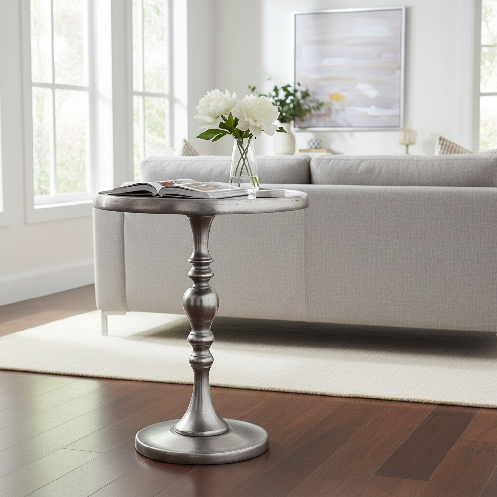 Renwil Romina Indoor Aluminum Table - Nickel