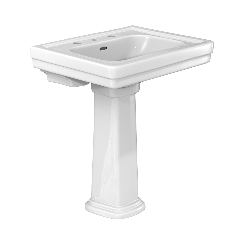TOTO Promenade 27 1/2" x 22 1/4" Rectangular Pedestal Bathroom Sink For 8" Center Faucets