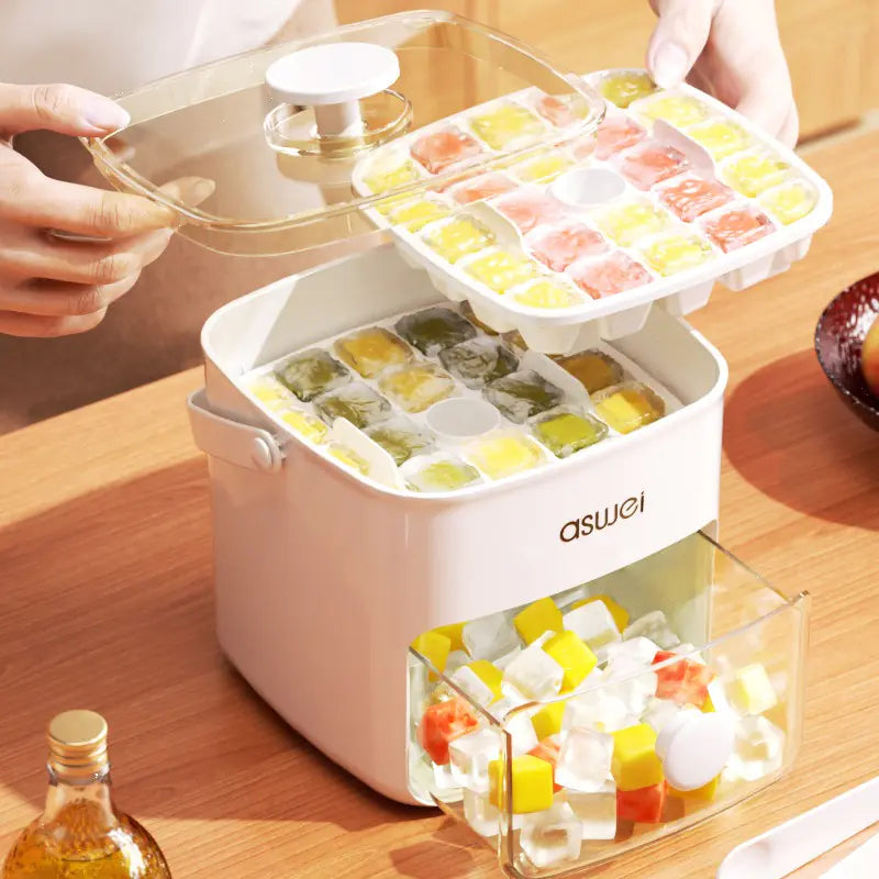 Large Capacity Ice Cube Mold with Storage
