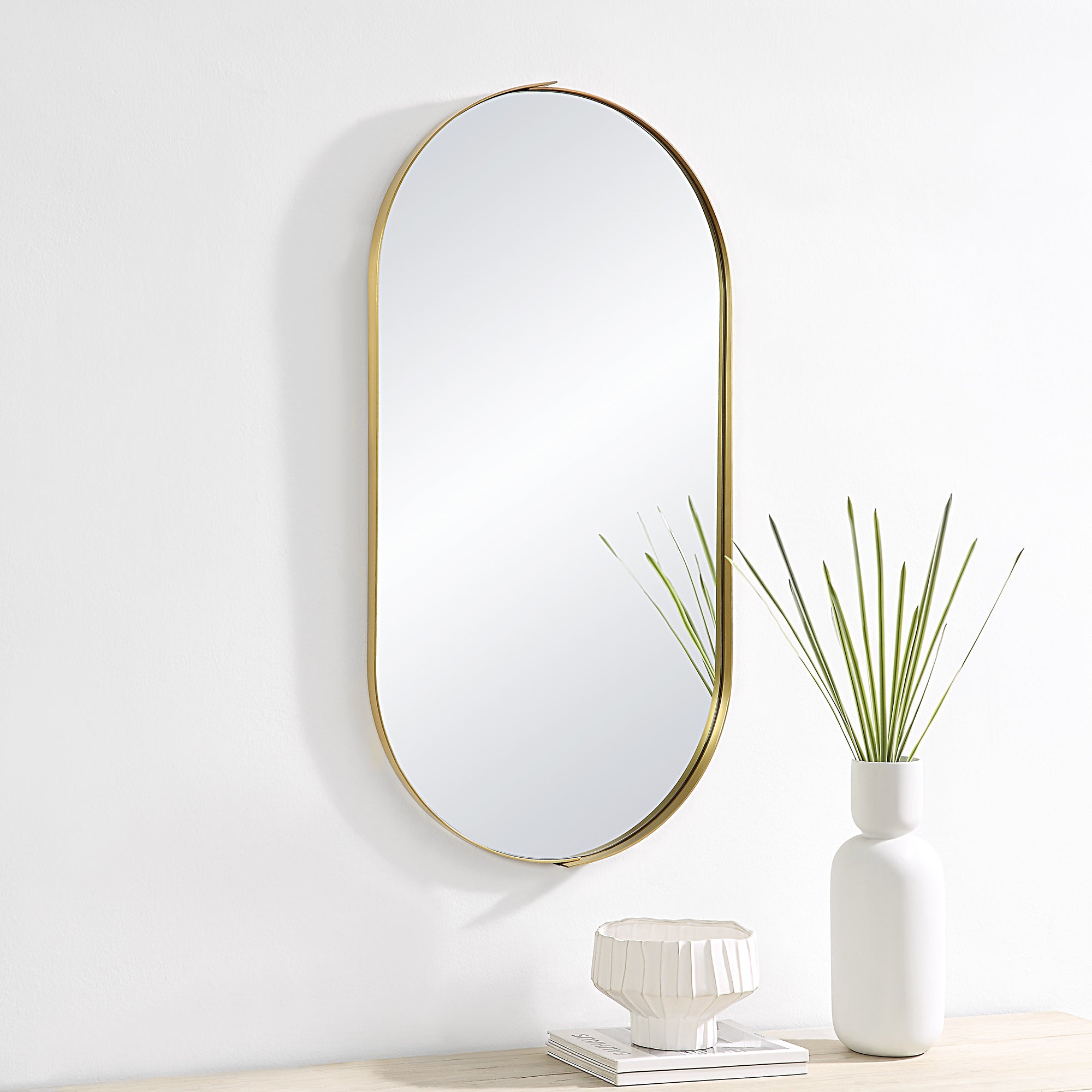 Renwil Aleah 40" Tall Oval Wall Mirror - Yellow
