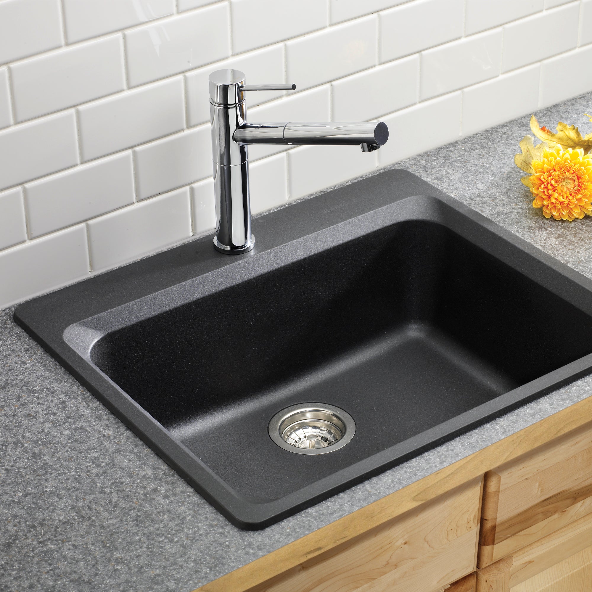 Blanco Vision Silgranit 25" Single Bowl Dual Mount Kitchen Sink