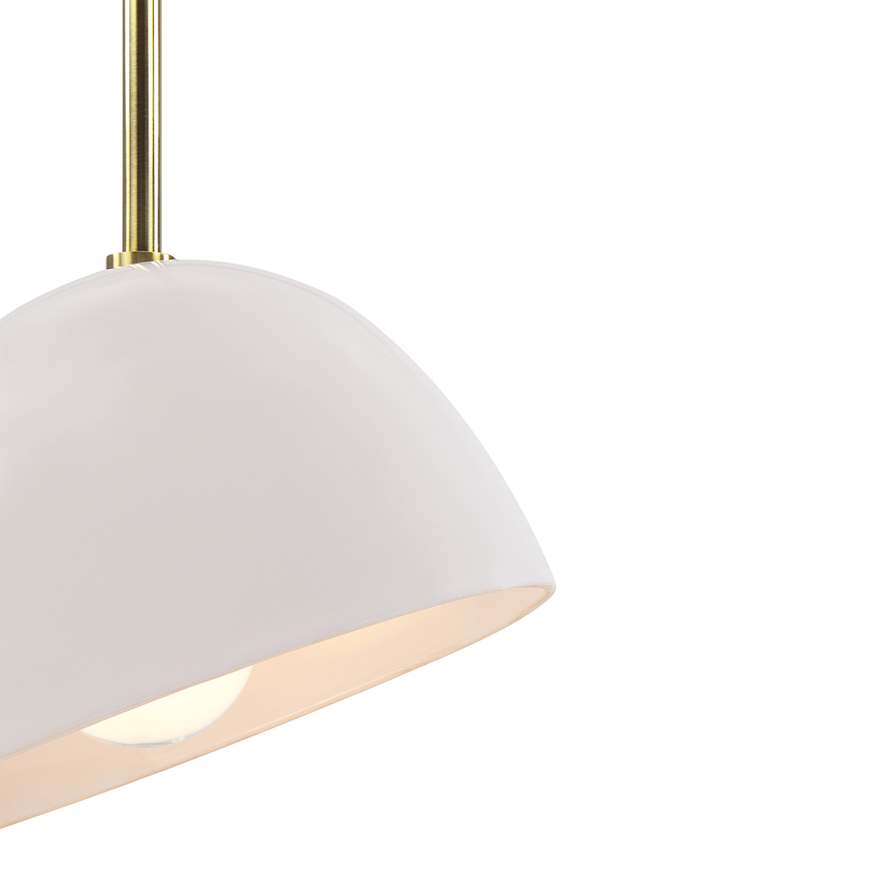 Renwil Corio 11.75" Wide 1-Light Chandelier - Glossy Off-White