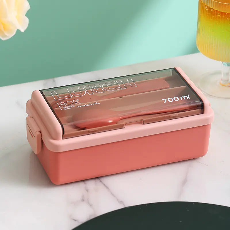 Microwavable Double Layer Plastic Lunch Box Set