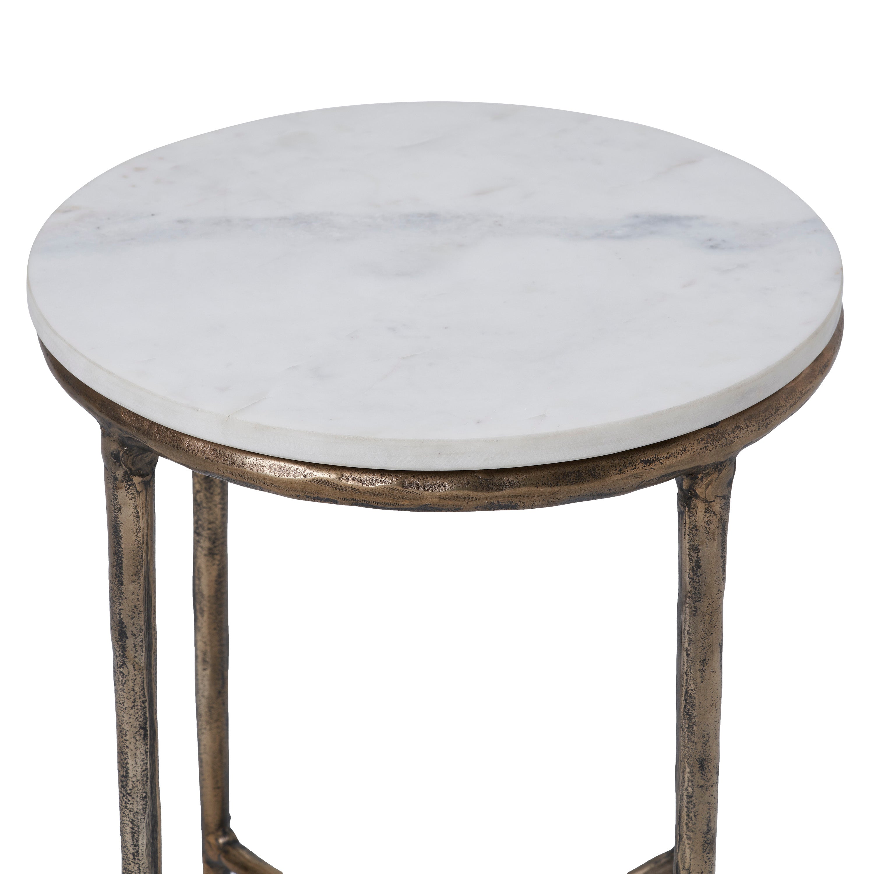 Renwil Pearson Indoor Cast Aluminum Side Table - Antique Brass
