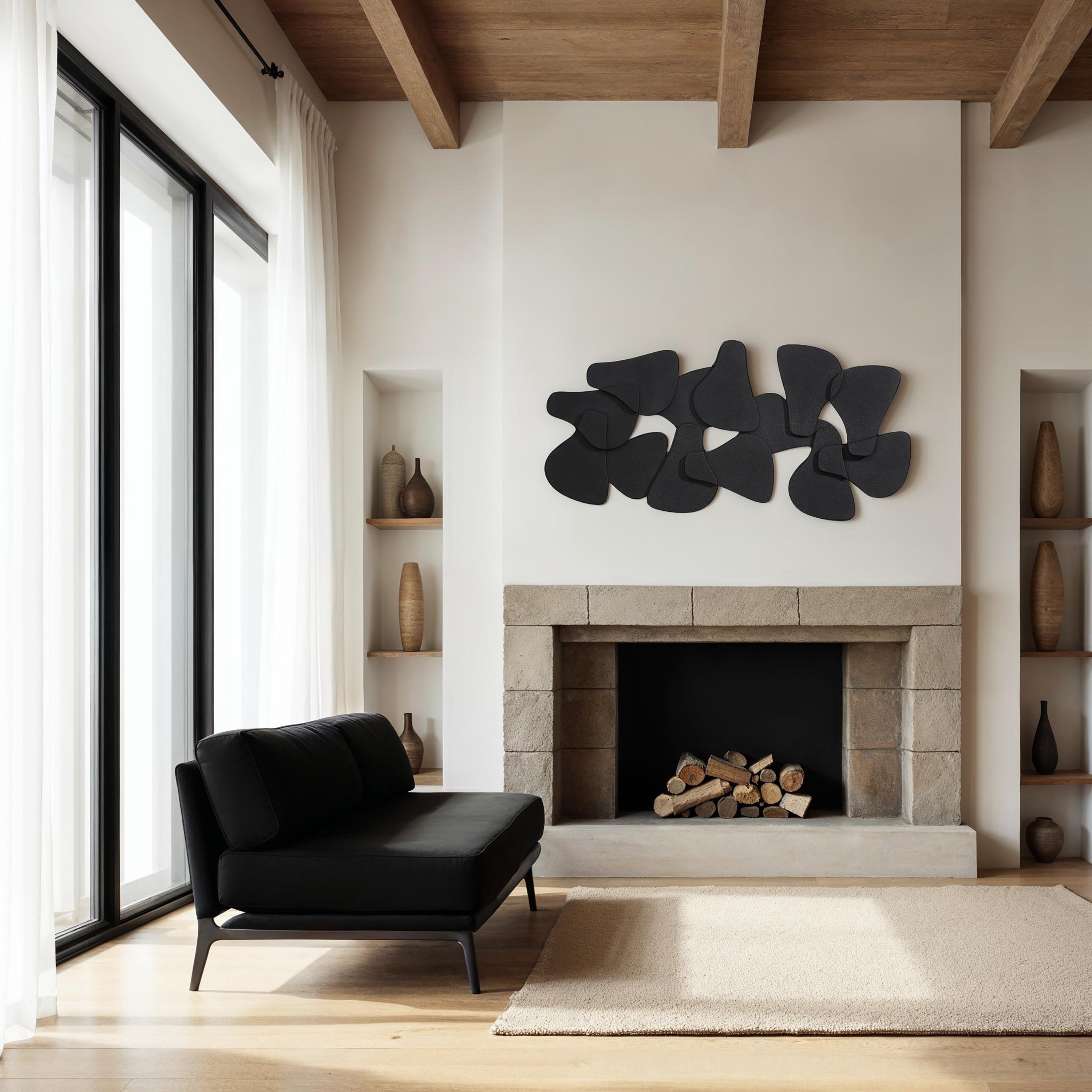 Renwil Scorpio 65" Wide Wall Decor - Te xture Matte Black