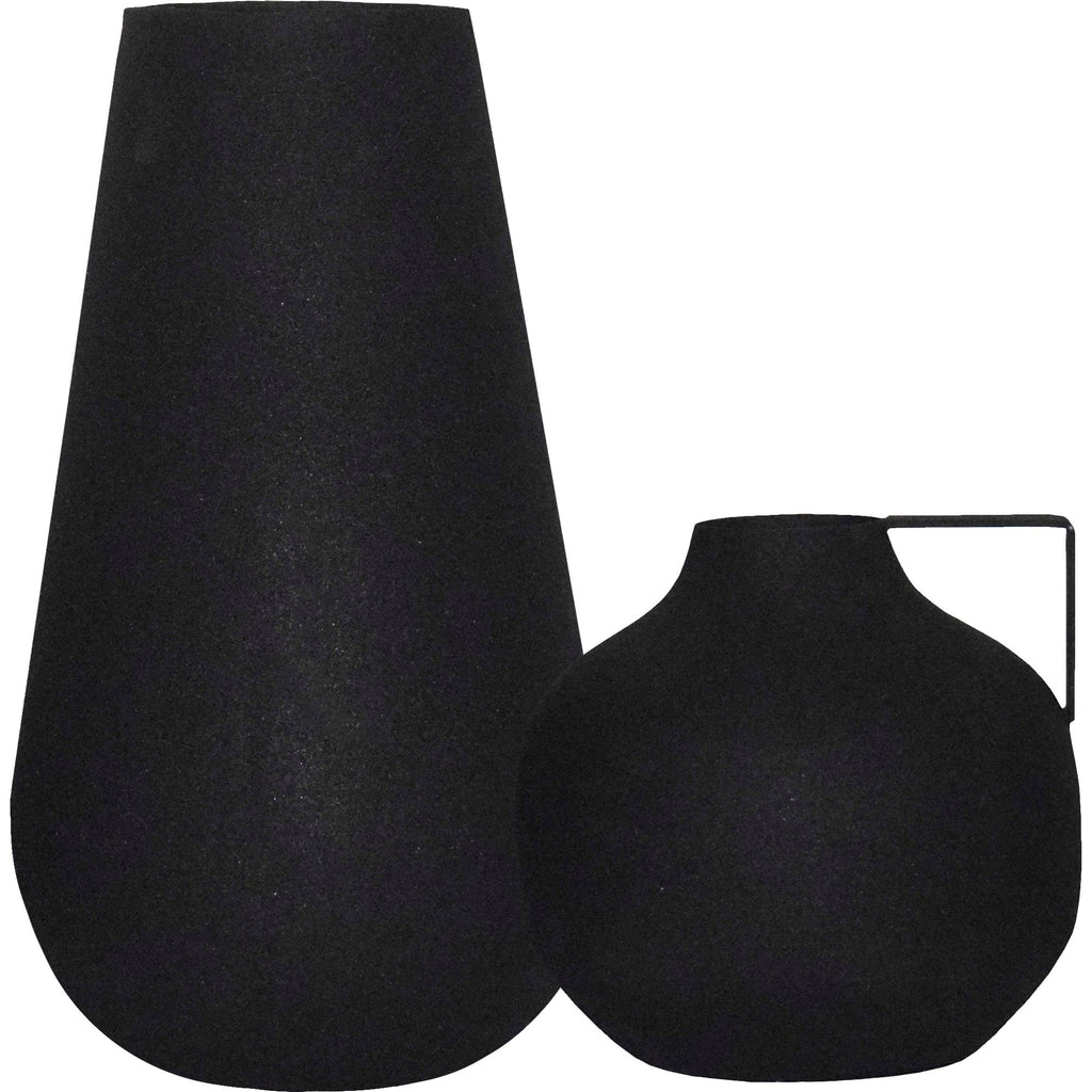 Renwil Roove Indoor Iron Vase - Matte Black