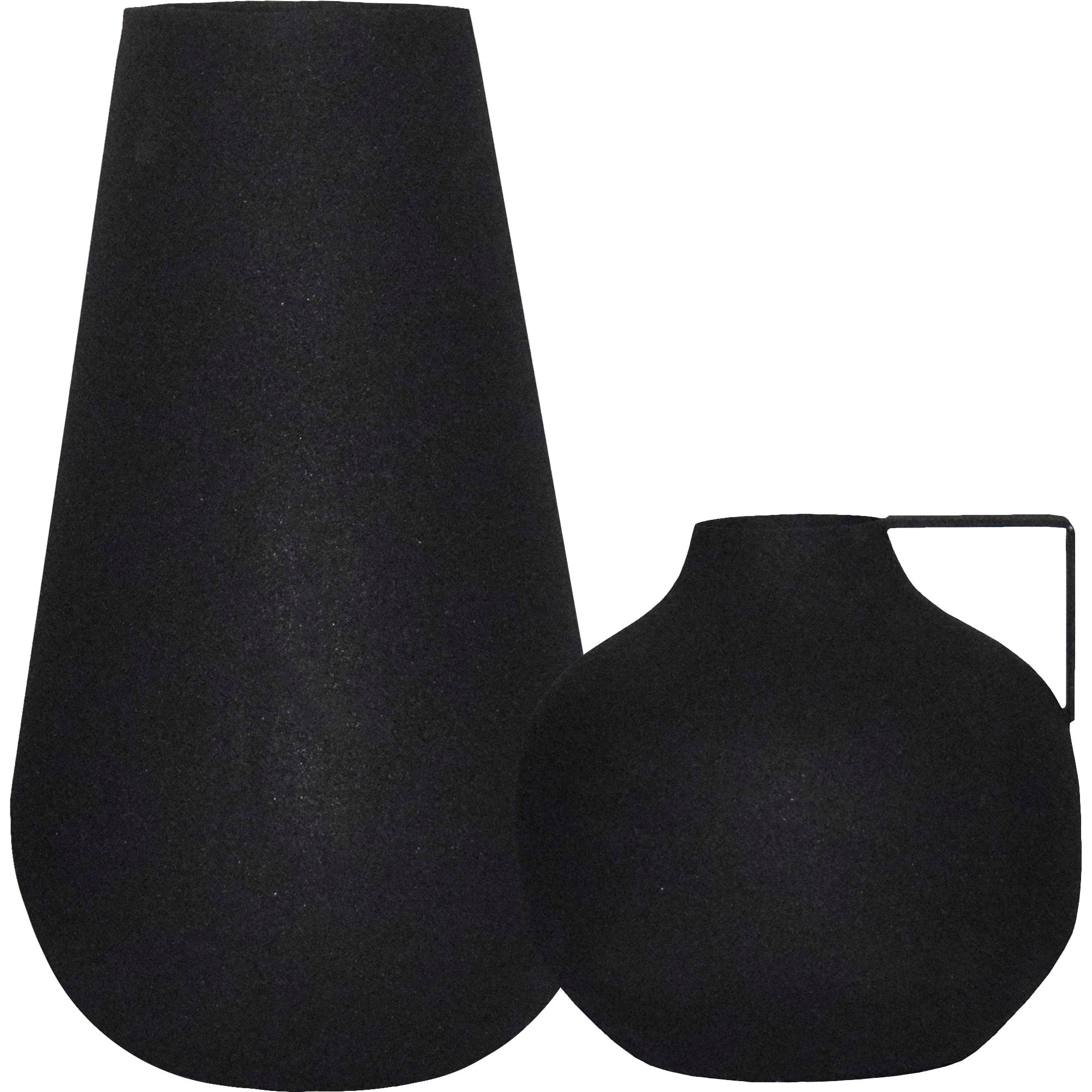 Renwil Roove Indoor Iron Vase - Matte Black