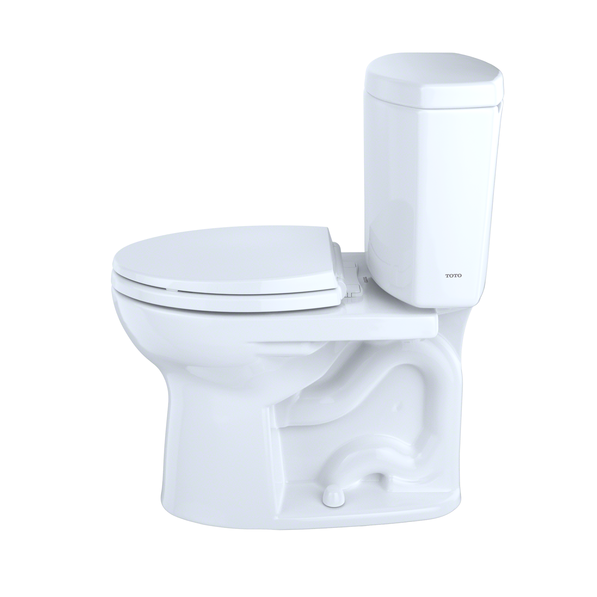 TOTO Drake II Two Piece Round 1.28 GPF Universal Height Toilet with Cefiontect and Right Hand Trip Lever
