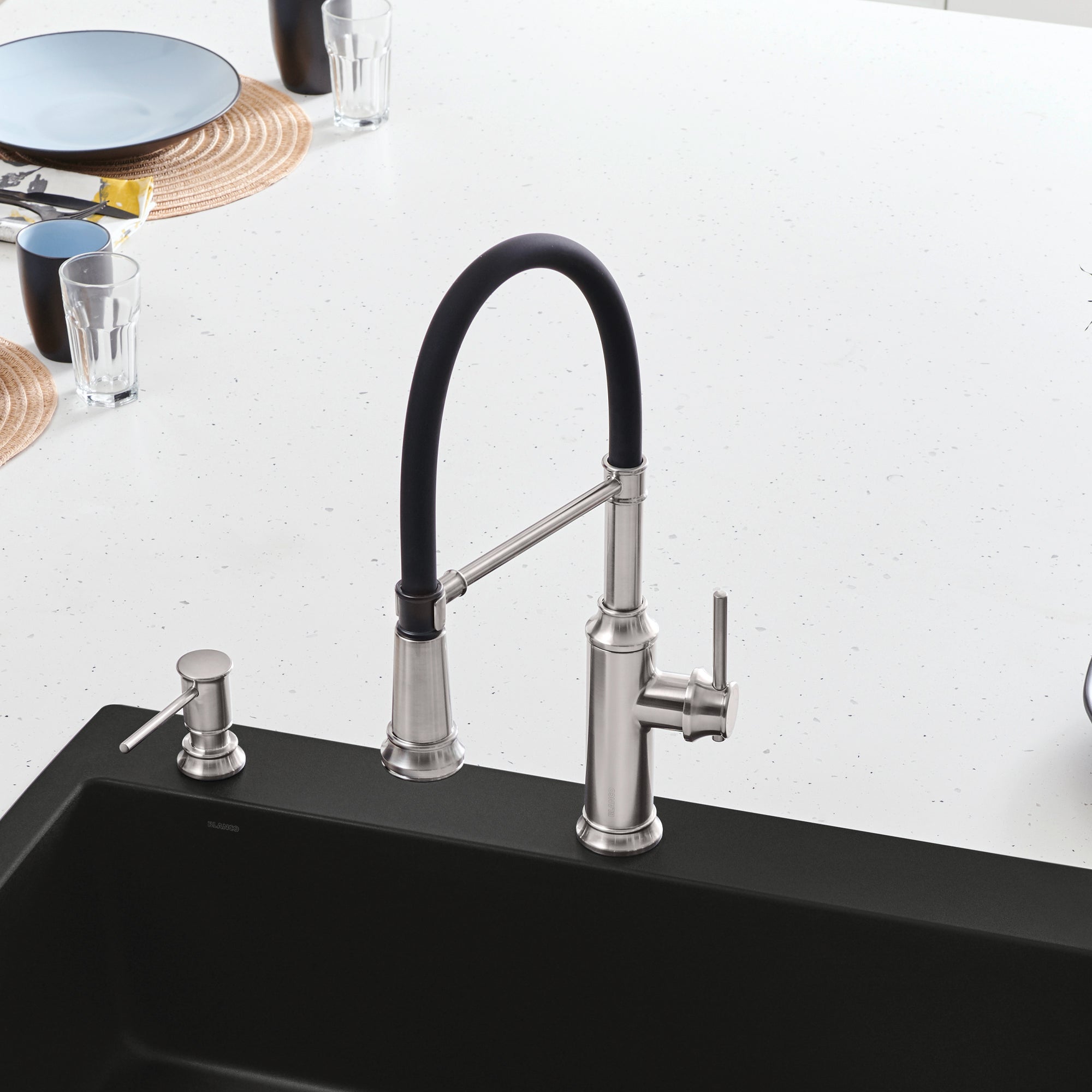 Blanco Empressa Semi-Pro Pull-Down Dual-Spray Kitchen Faucet