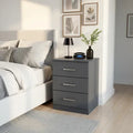 Dakota 3 Drawer Bedside Table – Modern Oak Effect