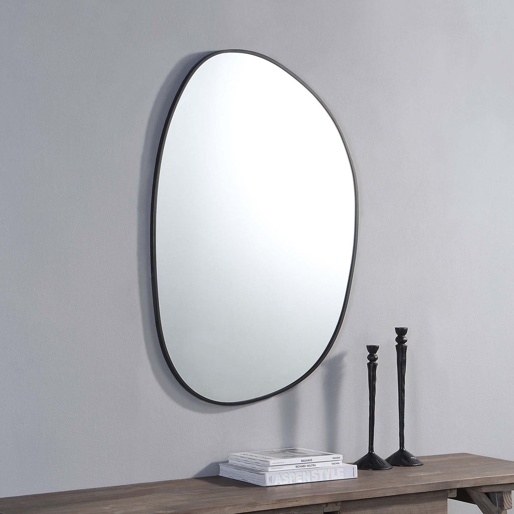 Renwil Bozeman 42" Tall Oval Wall Mirror - Black