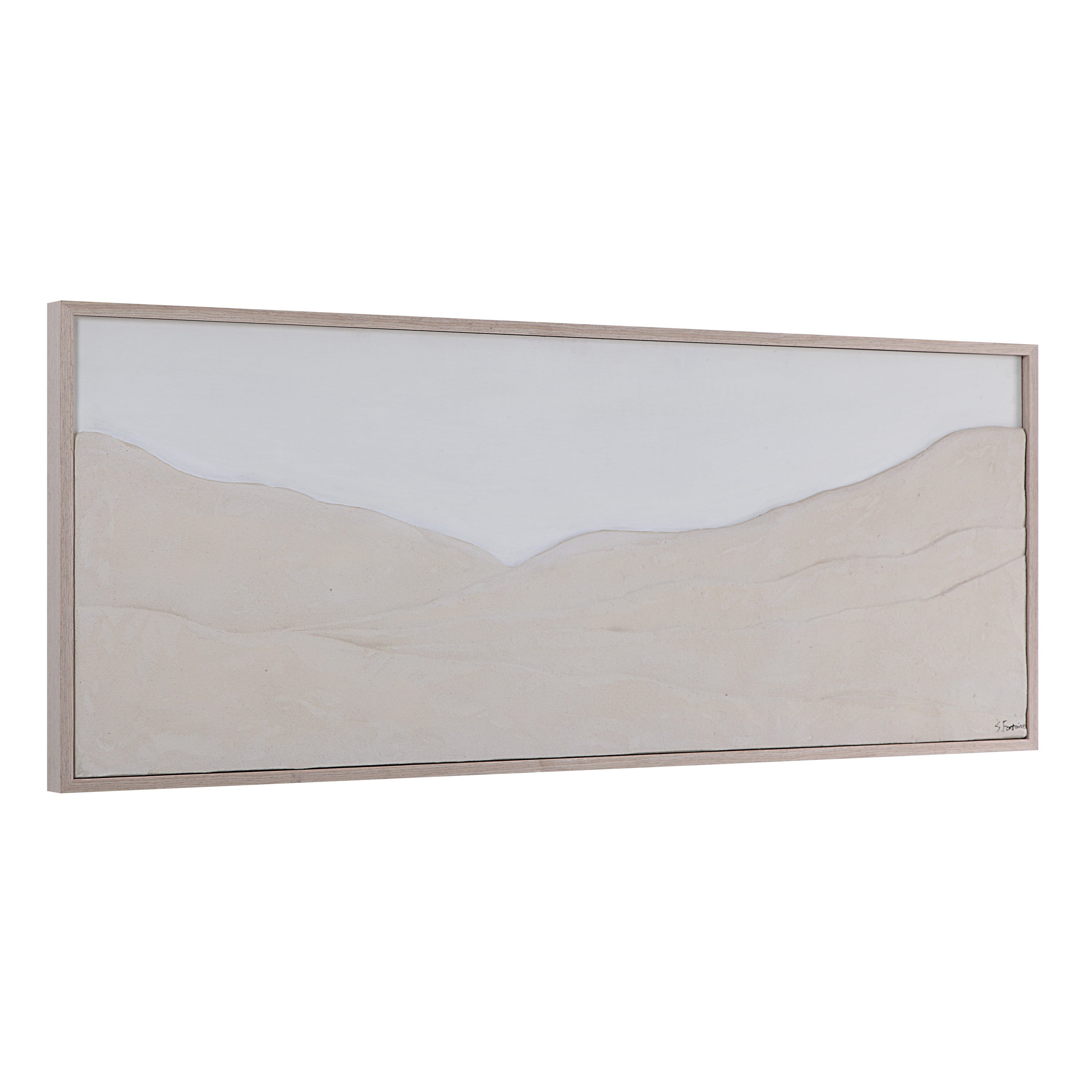Renwil Bobier 60" Wide Wall Art with Wood Frame - Cream