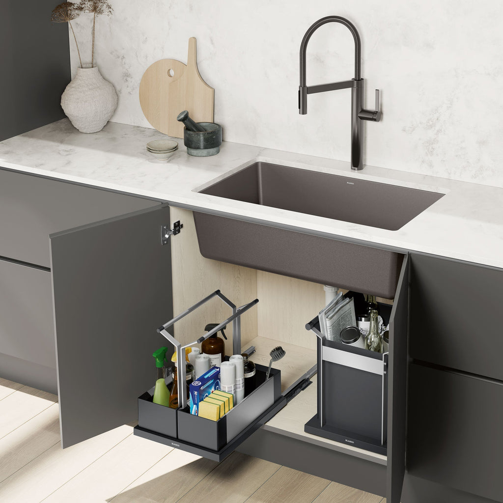 Blanco Under Kitchen Sink Cabinet Storage Caddy  -  Double