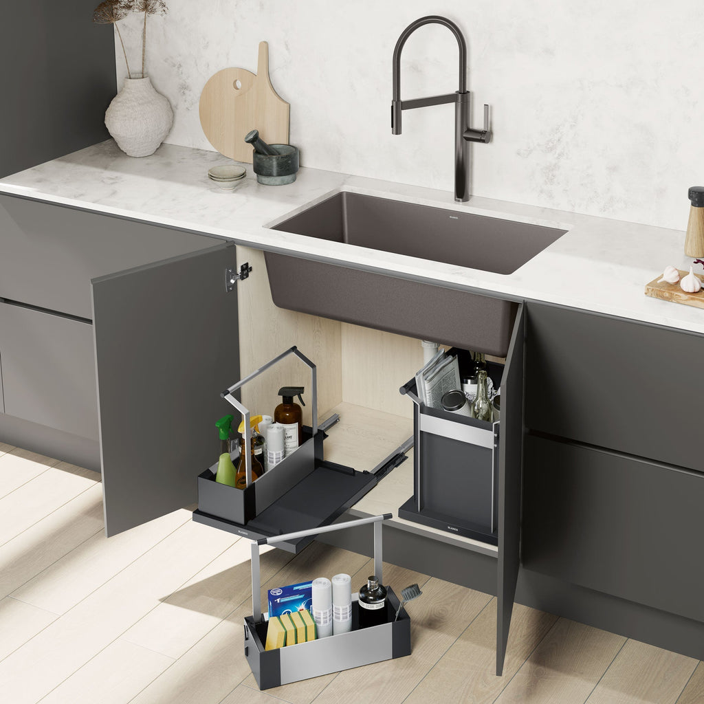 Blanco Under Kitchen Sink Cabinet Storage Caddy  -  Double