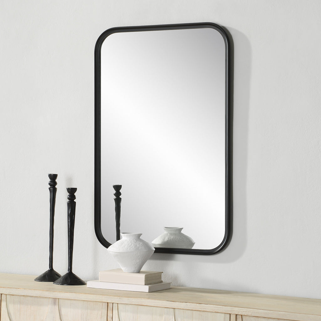 Renwil Kaja 36" Tall Rectangle Wall Mirror - Black
