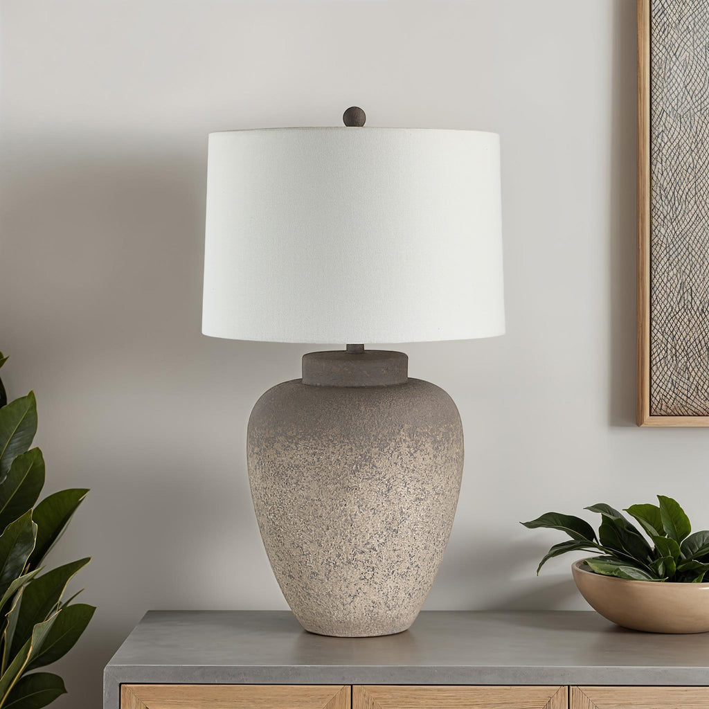 Everren Lattuga 28.5" Height Table Lamp - Textured Beige