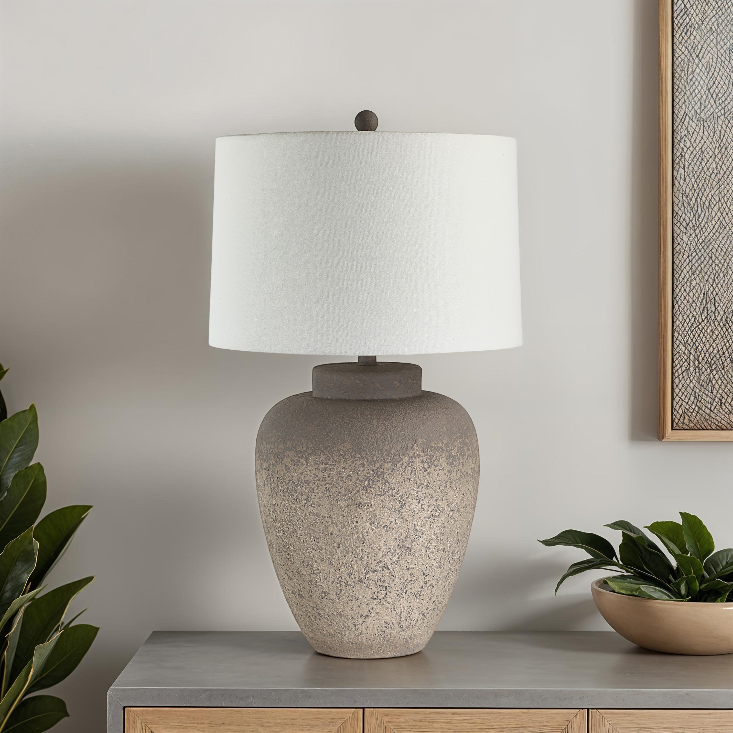 Everren Lattuga 28.5" Height Table Lamp - Textured Beige