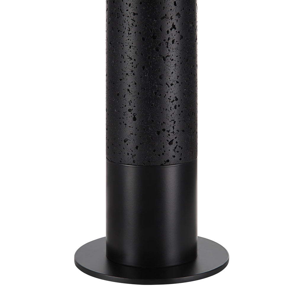 Renwil Kampen 28" Tall Matte Black Iron Table Lamp with Drum Linen Shade