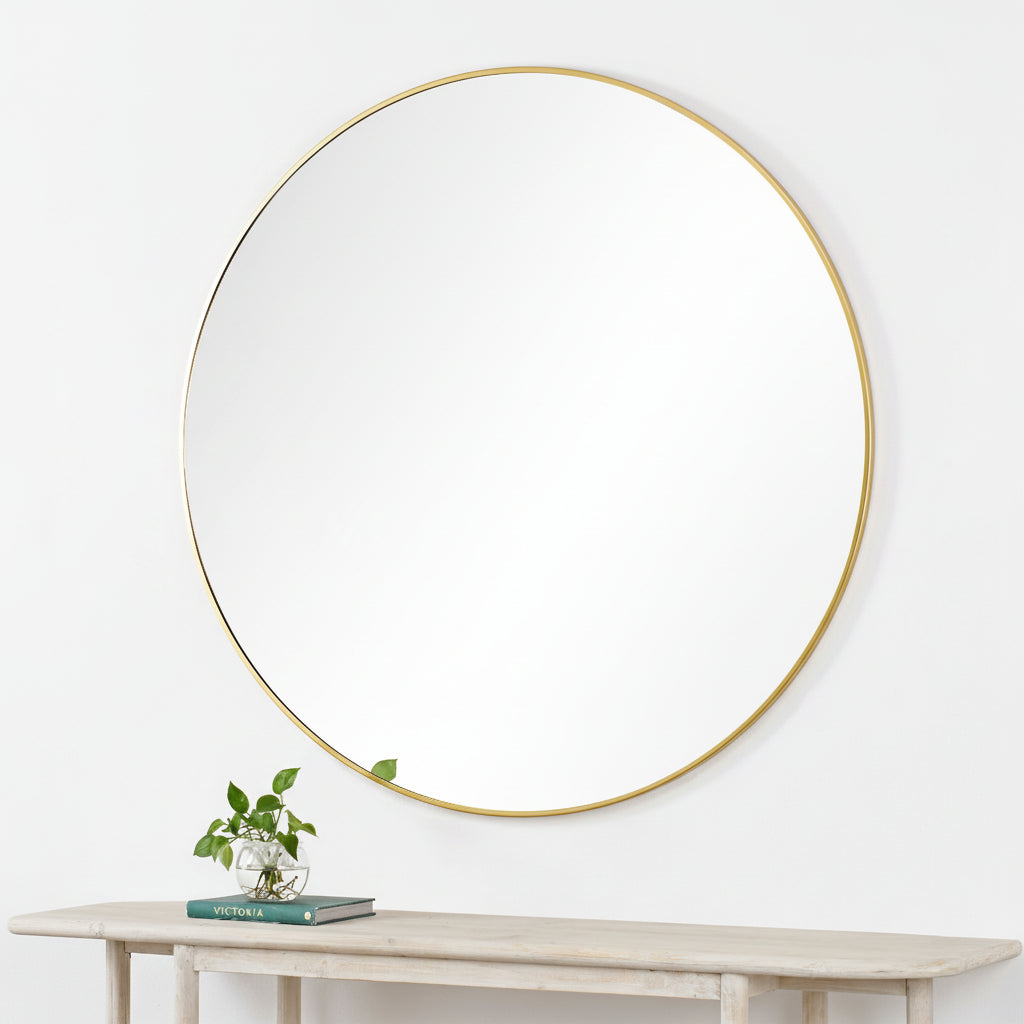 Renwil Fragoso 48" Tall Round Wall Mirror - Yellow