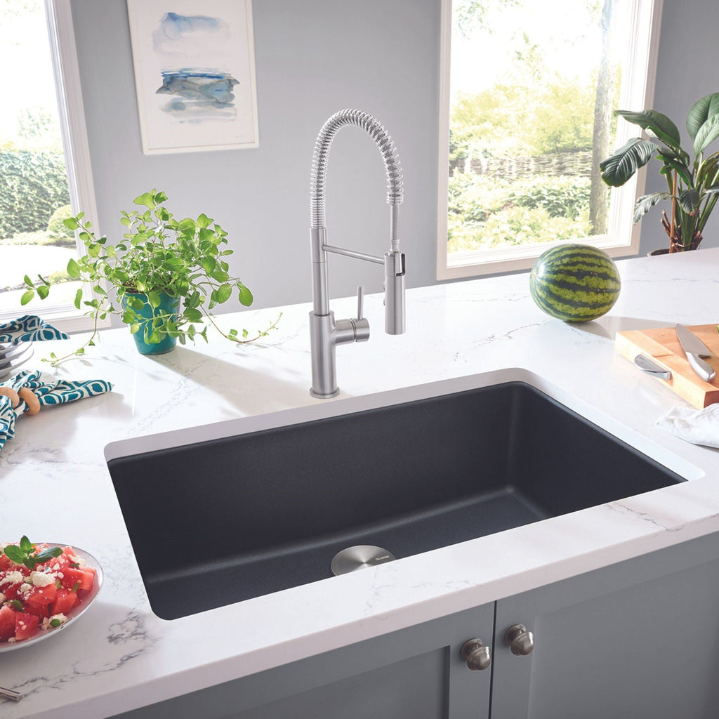 Blanco Liven Silgranit 33" Super Single Dual Mount Kitchen Sink