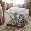 Renwil Tangle Indoor Poly-Velvet Ottoman - Print