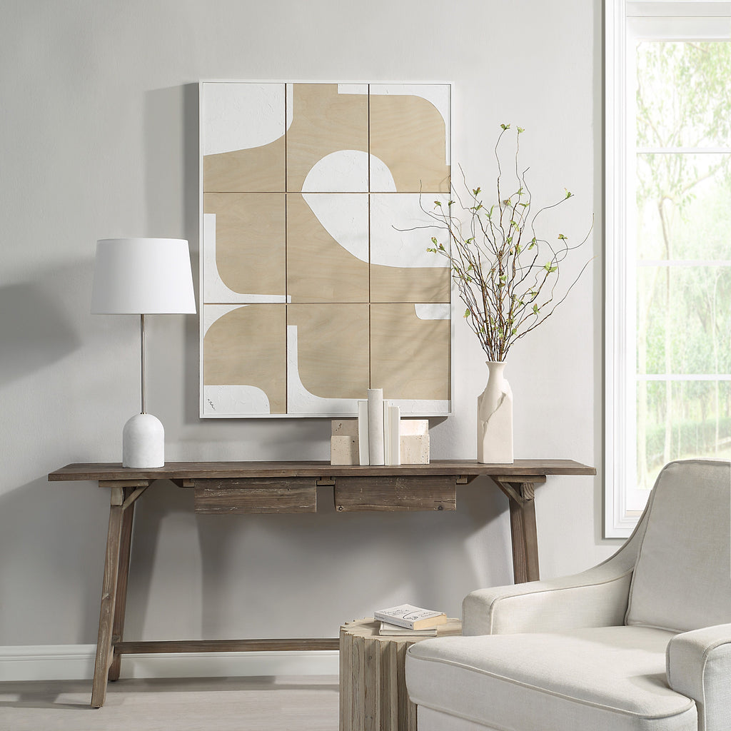 Renwil Erula 48" Wide Wall Art - Matte White