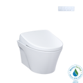 TOTO Washlet+ Ap Wall Hung Elongated Toilet with S7A Contemporary Bidet Seat and Duofit In Wall 0.9 and 1.28 GPF Auto Dual Flush Tank System