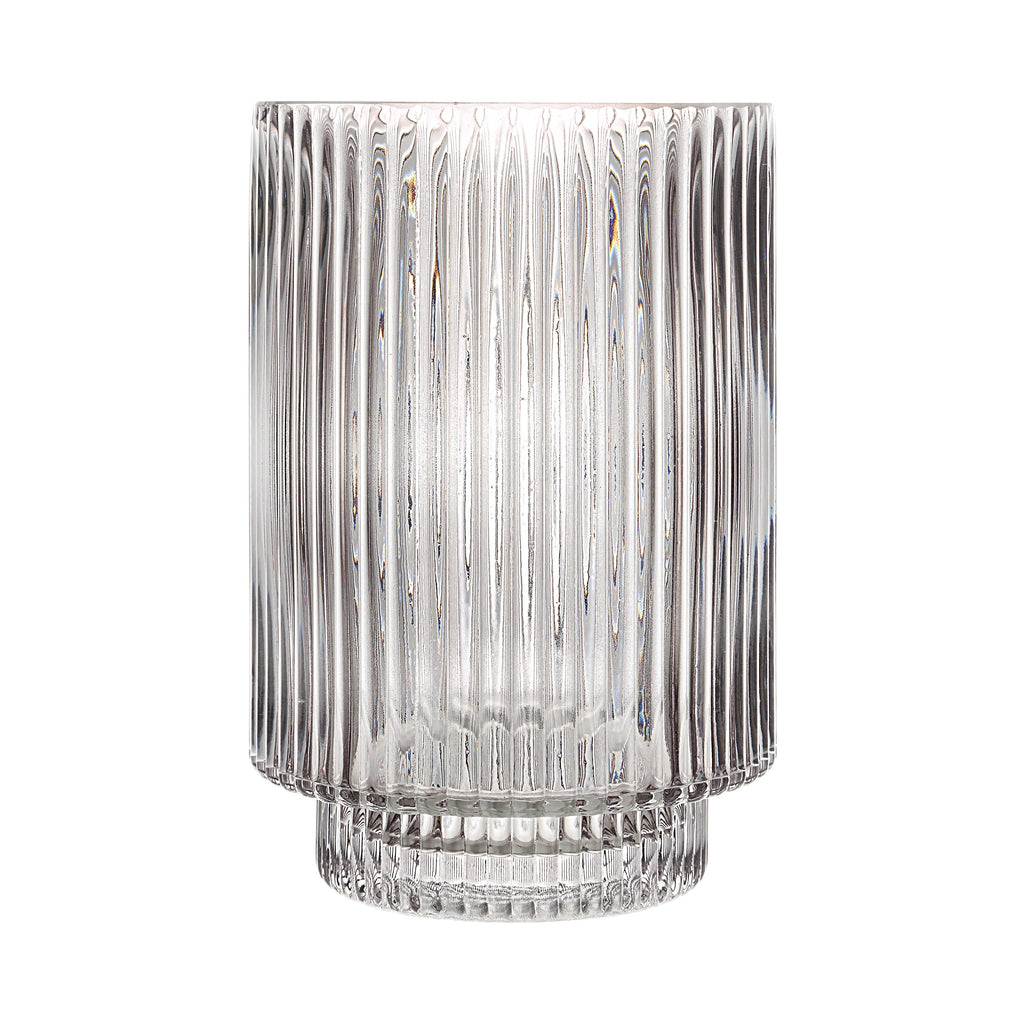 Renwil Amiens Indoor Mouth Blown Glass Glass Vase - Grey Fluted