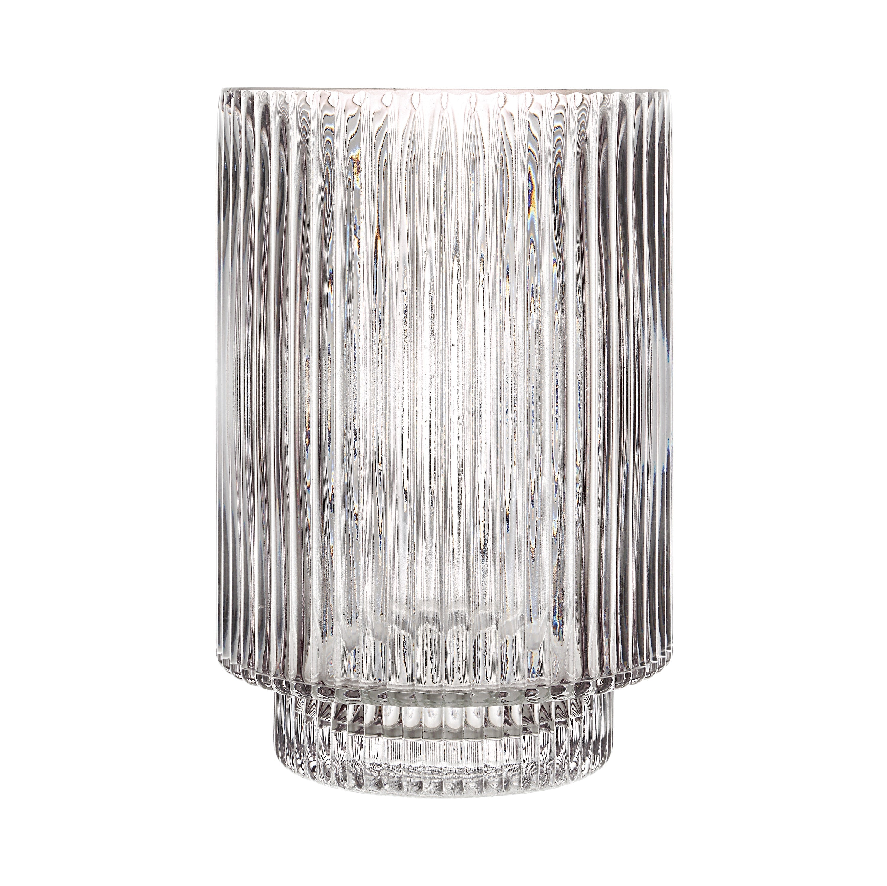 Renwil Amiens Indoor Mouth Blown Glass Glass Vase - Grey Fluted