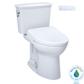 TOTO Drake Transitional Washlet+ Two Piece Elongated 1.28 GPF Tornado Flush Toilet with S7A Contemporary Bidet Seat