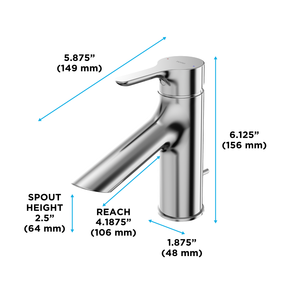 TOTO Tls01301U#Cp Lb Series 1.2 GPM Single Handle Bathroom Sink Faucet with Drain Assembly