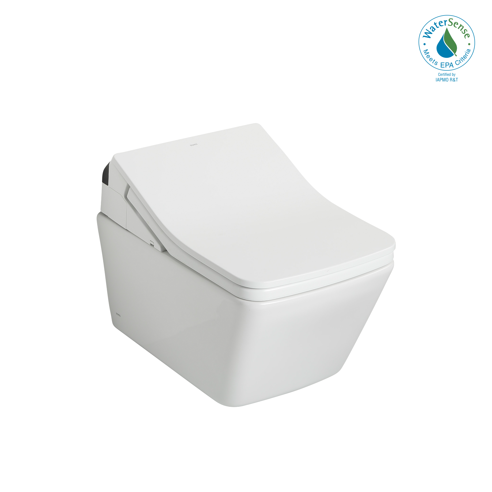 TOTO Washlet+ Sp Wall Hung Square Shape Toilet with Sx Bidet Seat and Duofit In Wall 1.28 and 0.9 GPF Auto Dual Flush Tank System