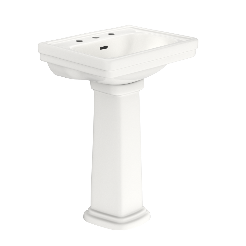 TOTO Promenade 24" x 19 1/4" Rectangular Pedestal Bathroom Sink For 8" Center Faucets