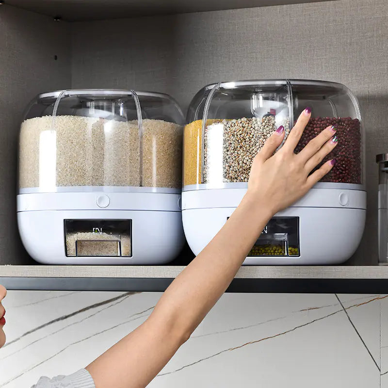 Rotating Separated Sealed Cereal Storage Container