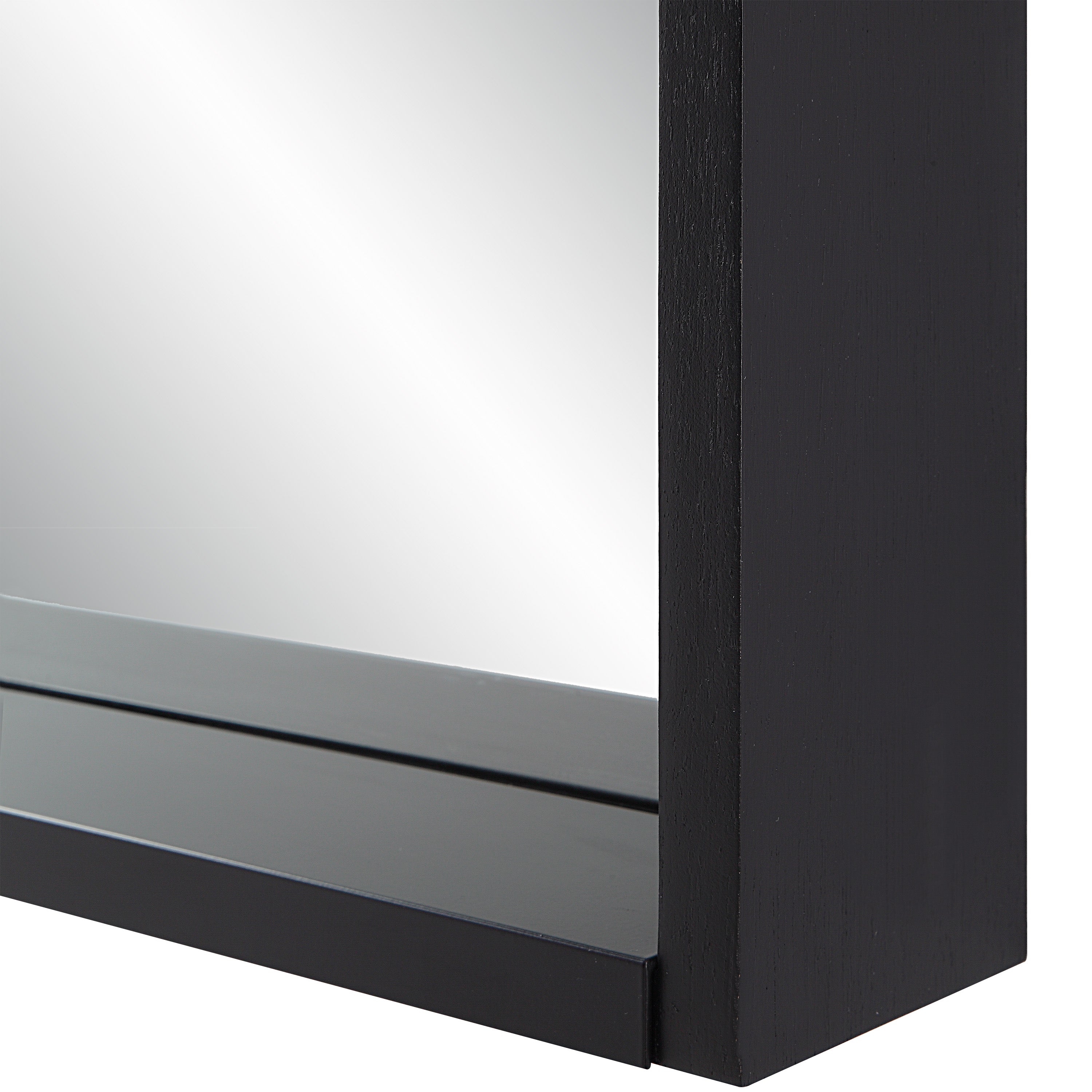 Renwil Cove 46" Tall Arch Rectangular Mirror - Matte Black