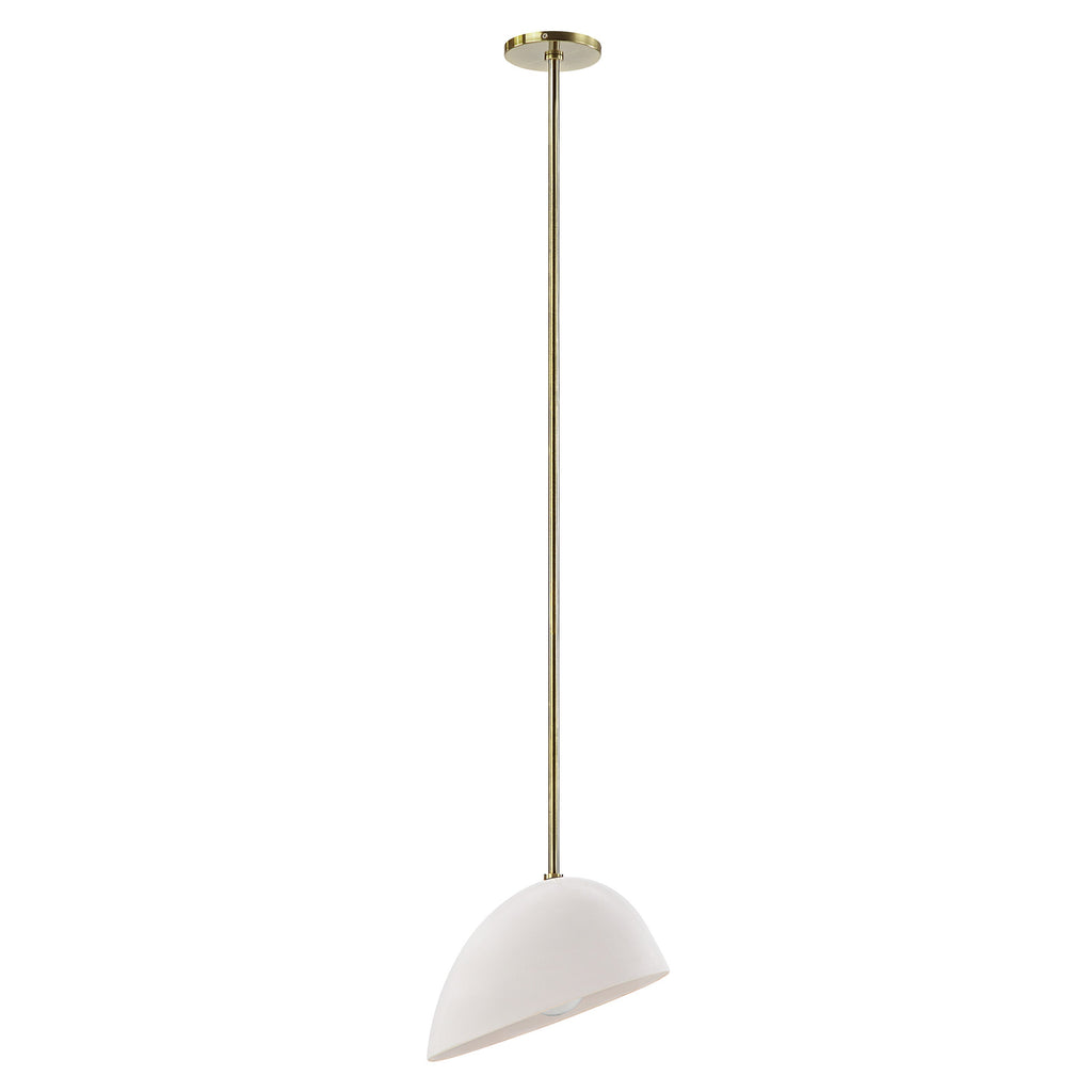 Renwil Corio 11.75" Wide 1-Light Chandelier - Glossy Off-White