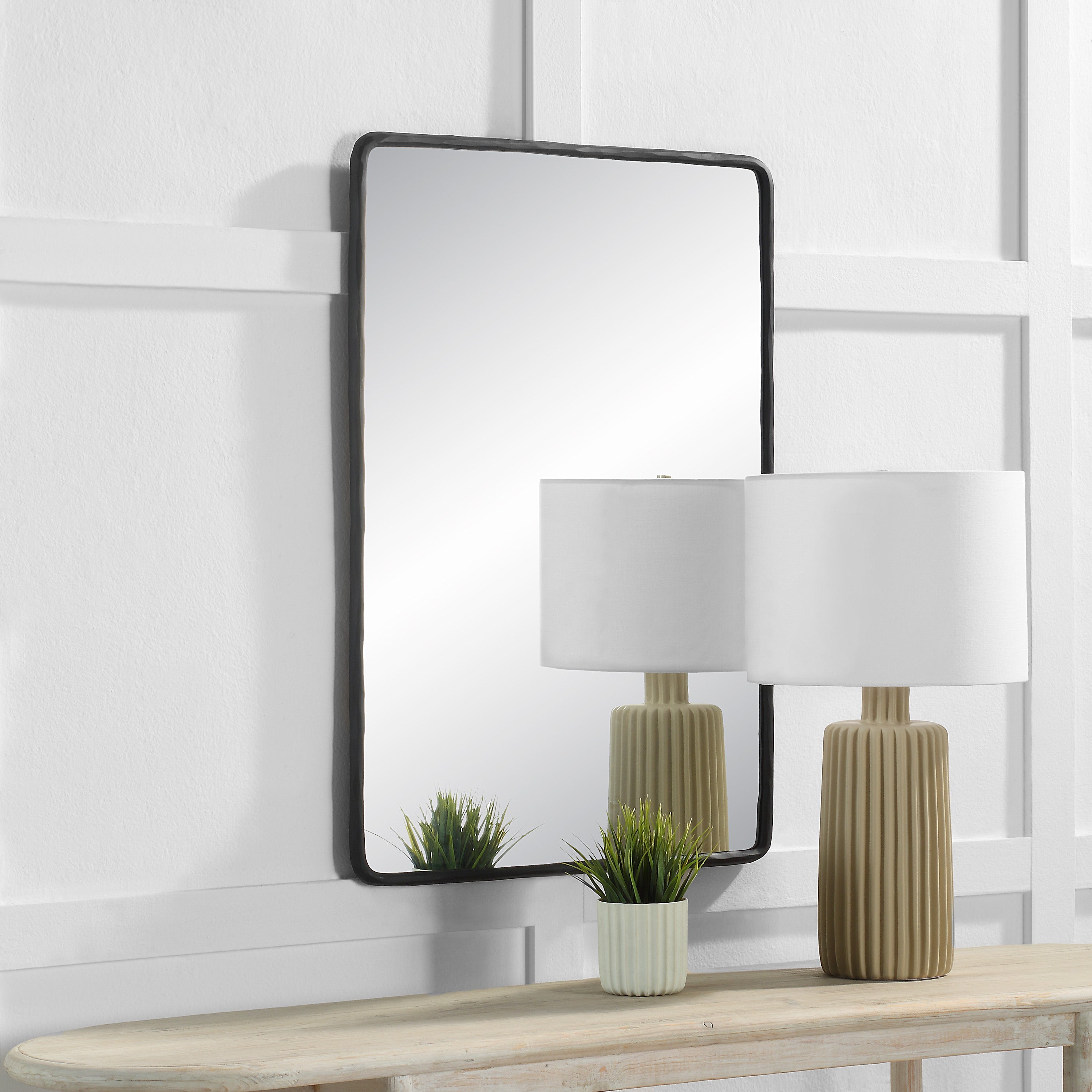 Renwil Jorah 36" Tall Rectangle Wall Mirror - Black