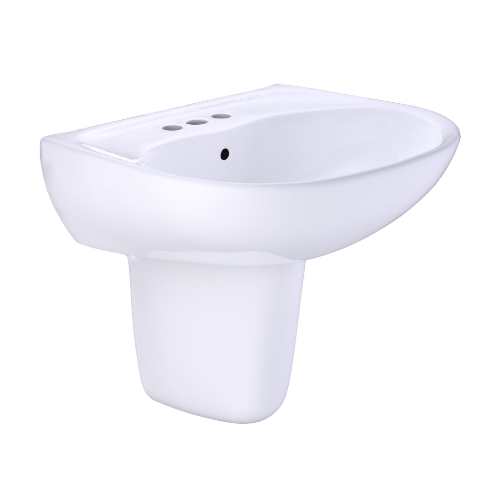TOTO Supreme Oval Wall Mount Bathroom Sink and Shroud For 4" Center Faucets