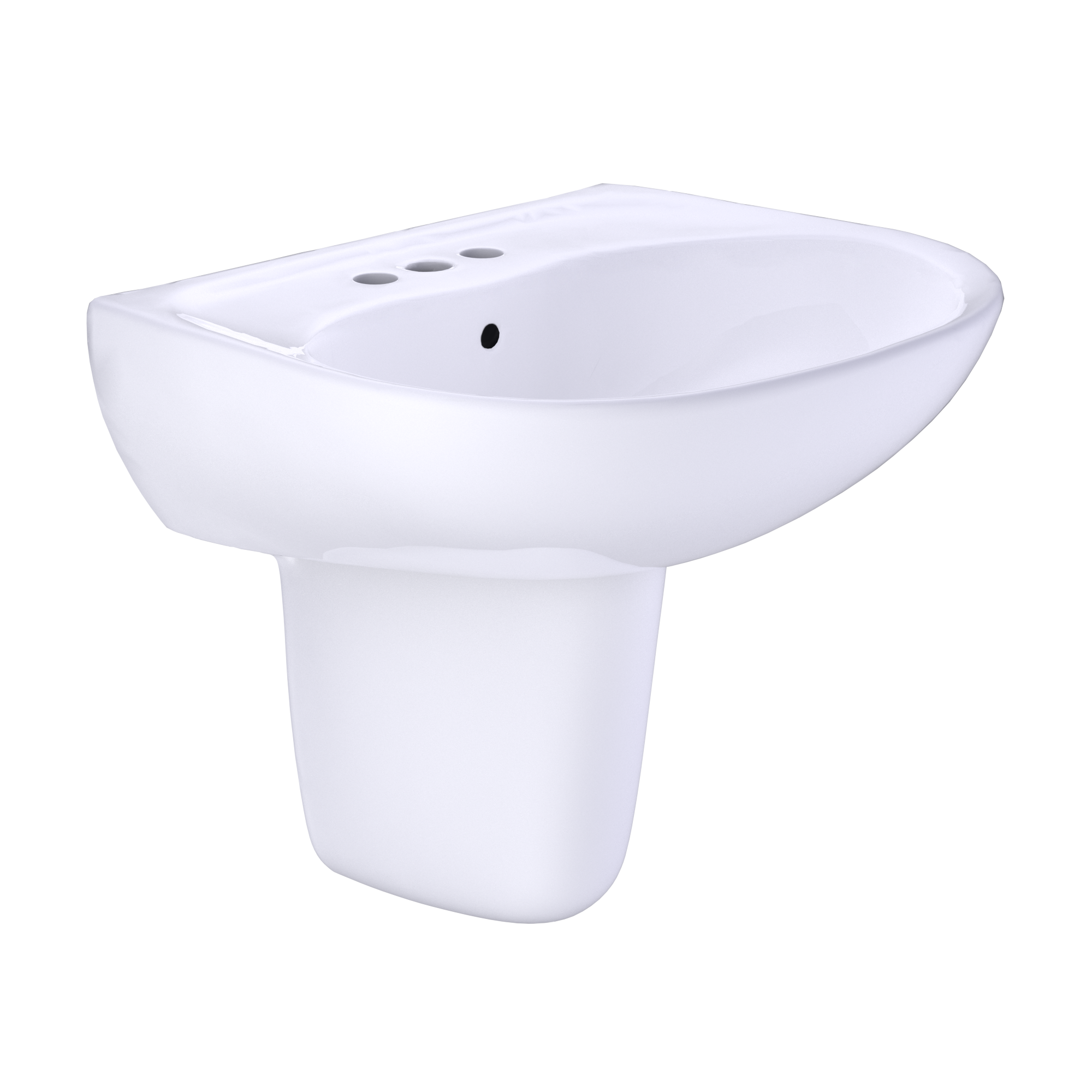 TOTO Supreme Oval Wall Mount Bathroom Sink and Shroud For 4" Center Faucets