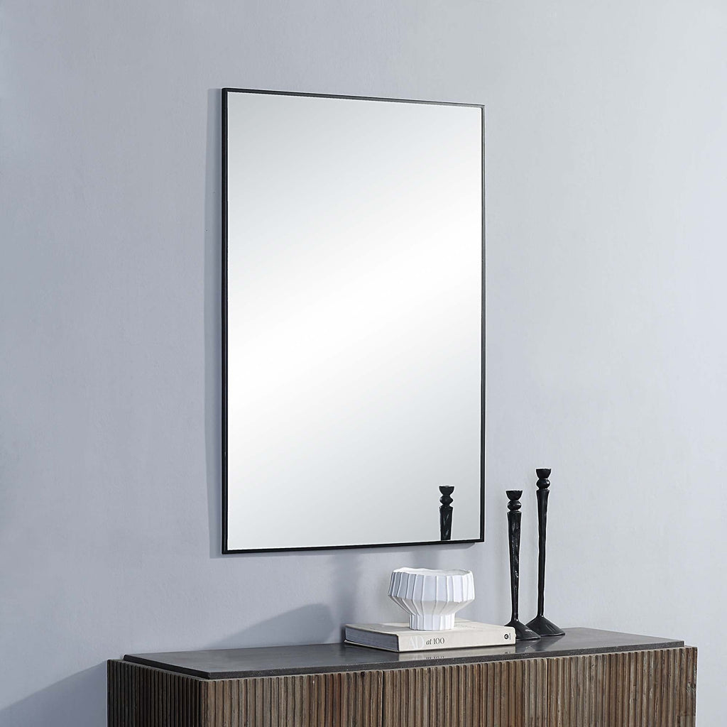 Renwil Amara 45" Tall Rectangle Wall Mirror - Black